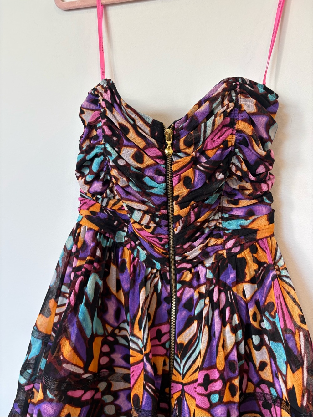 Betsey Johnson retro Multicolor Butterfly Print Party Dress - Picture 4 of 11